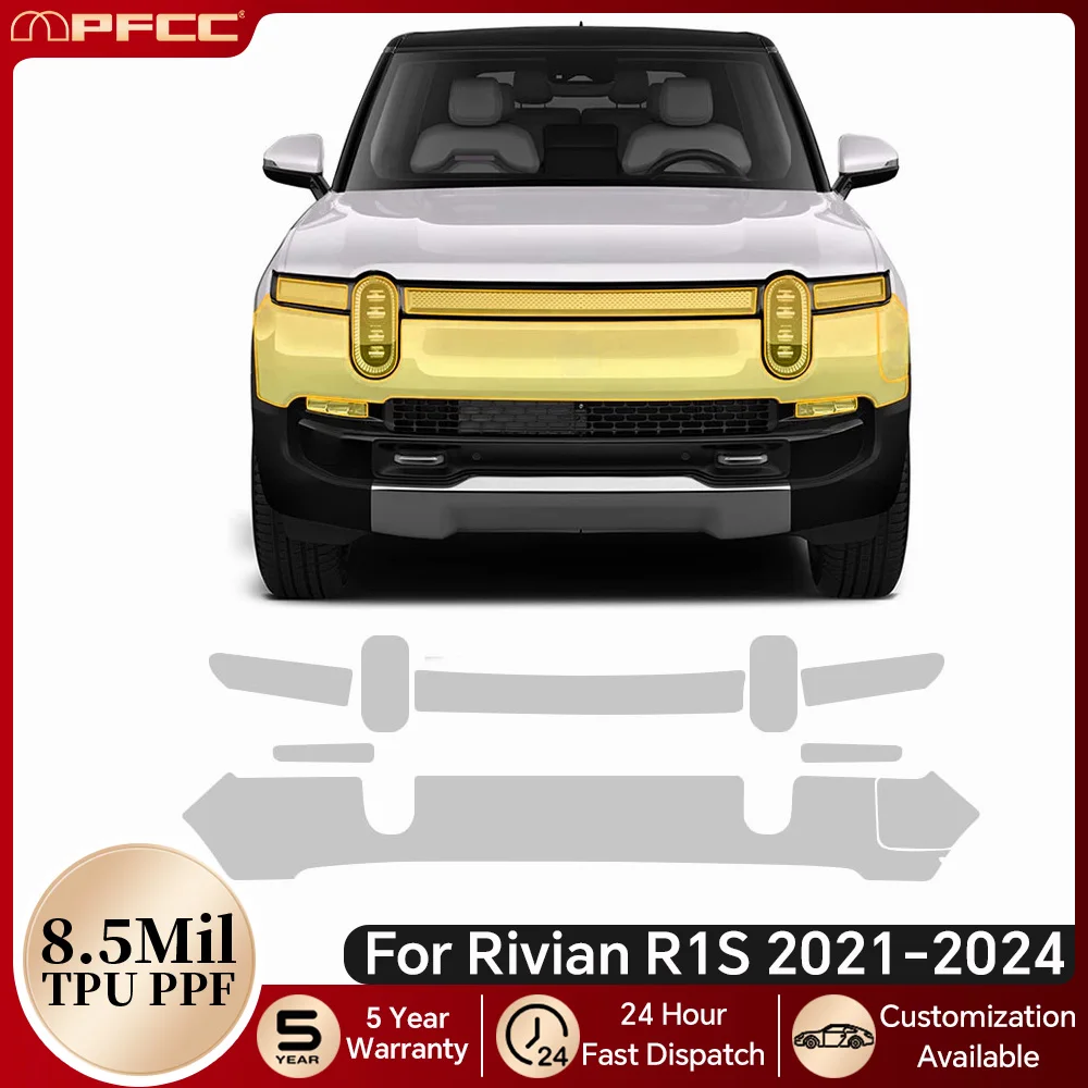 

For Rivian R1S 2021-2024 8.5Mil TPU Paint Protection Film Pre-cut PPF Clear Bra Car Body Anti-Scratch Resistant Invisible Cover