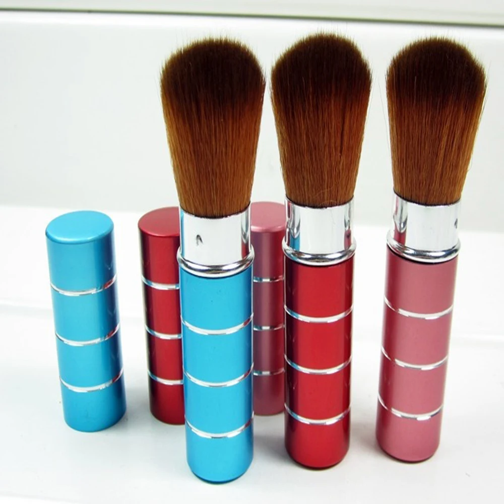 1PC Pro Intrekbare Dome Blush Brush Aluminium Oogschaduw Foundation Gezichtsborstels Make-up Cosmetische Gereedschappen