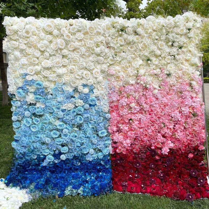New wedding welcome landscaping simulation flower silk flower background outdoor shooting 2.4 * 2.4 splicing flower row