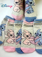 5pairs Disney Anime Stitch Sock Women Cotton Short Sock Kawaii Boys Girls Socks Children Ankle Socks Girls Christmas Gifts