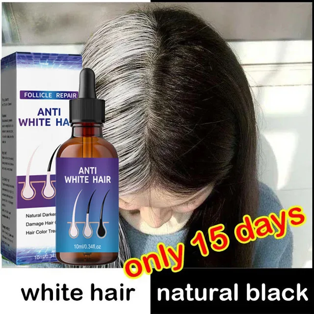 Natural Anti Gray Hair Serum Nourishing Hair Care Remedy Repair White & Darkening Hair