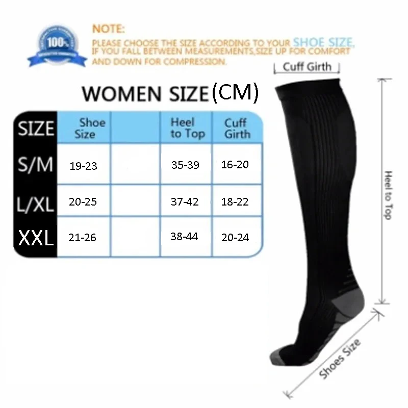 Compression Stockings Women Hiking Running Elastic Socks Sports Socks Flight Pregnancy Swollen Varicose Veins Marathon Socks