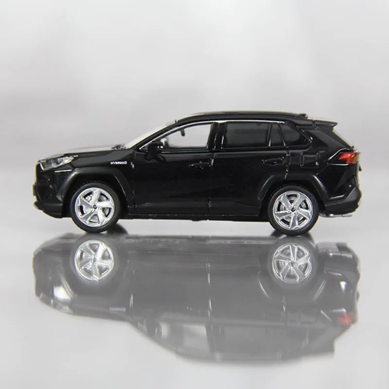 LCD 1/64 Scale RAV4 Hybrid SUV Alloy Simulation Metal Car Model Static Collection Decorated Holiday Gifts Toys