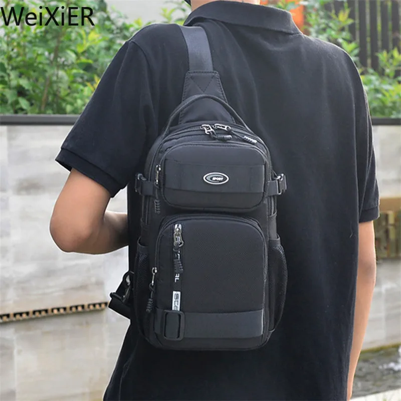 Fashion Multifunction Men\'s Shoulder Bag Running Outdoor Sling Crossbody Bags Male Travel Trend High Capacity Sport Chest Bag