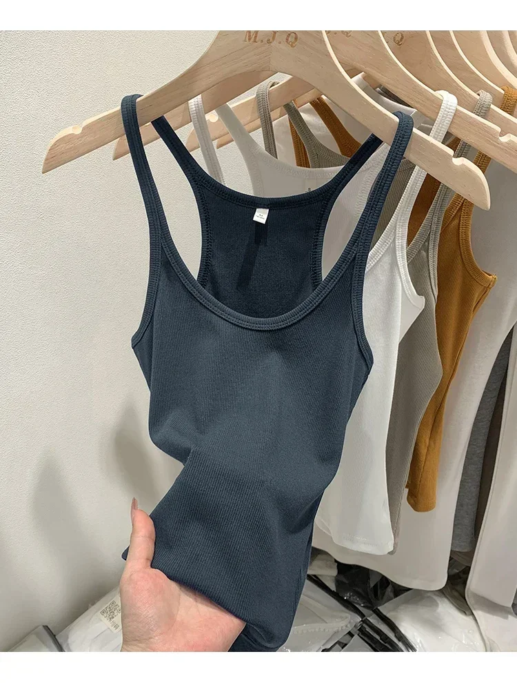 Layering Outerwear Tees 2026 Sommer Y2K Hot Girl Gestricktes Geripptes Damen-Camisole Figurformendes Ärmelloses Tanktop – Detail 28