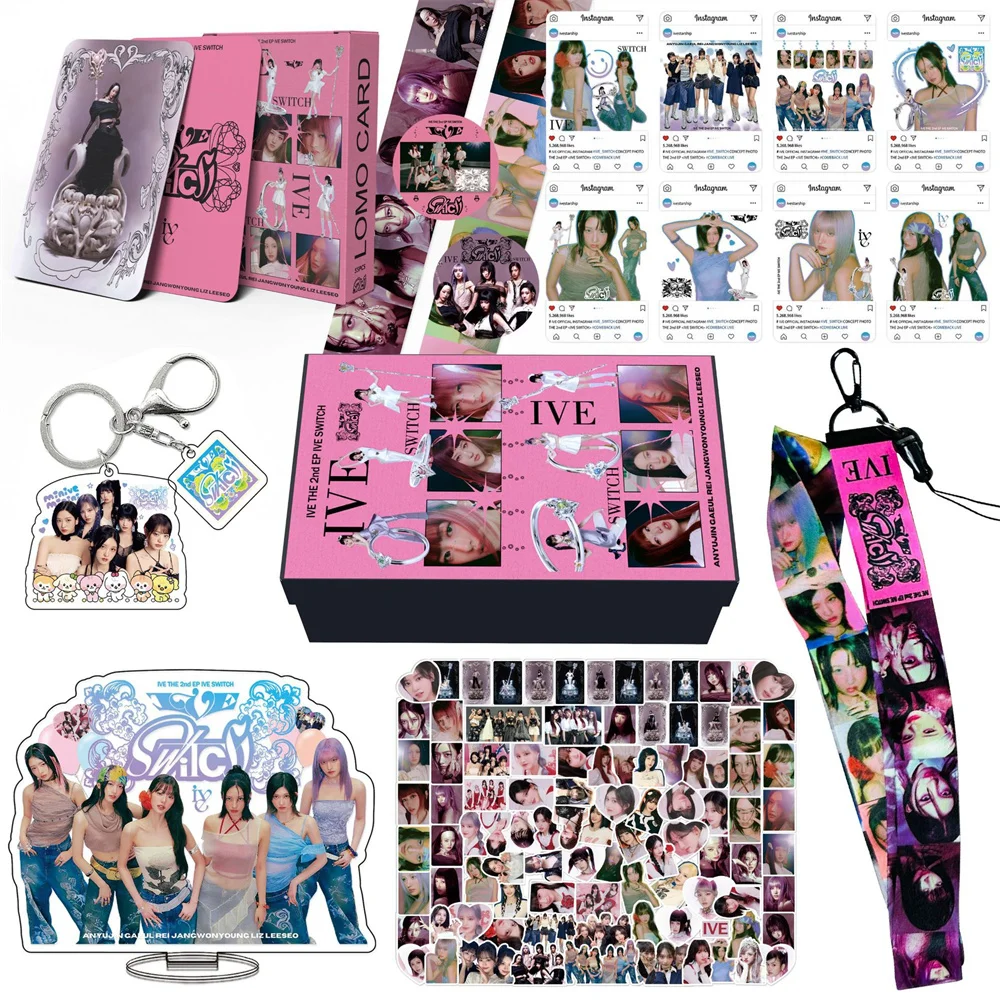 IVE SWITCH-Coffret Cadeau Mystère Kpop, Album Photo, Lanière, Porte-clés, Cadeaux pour IVE Gérance