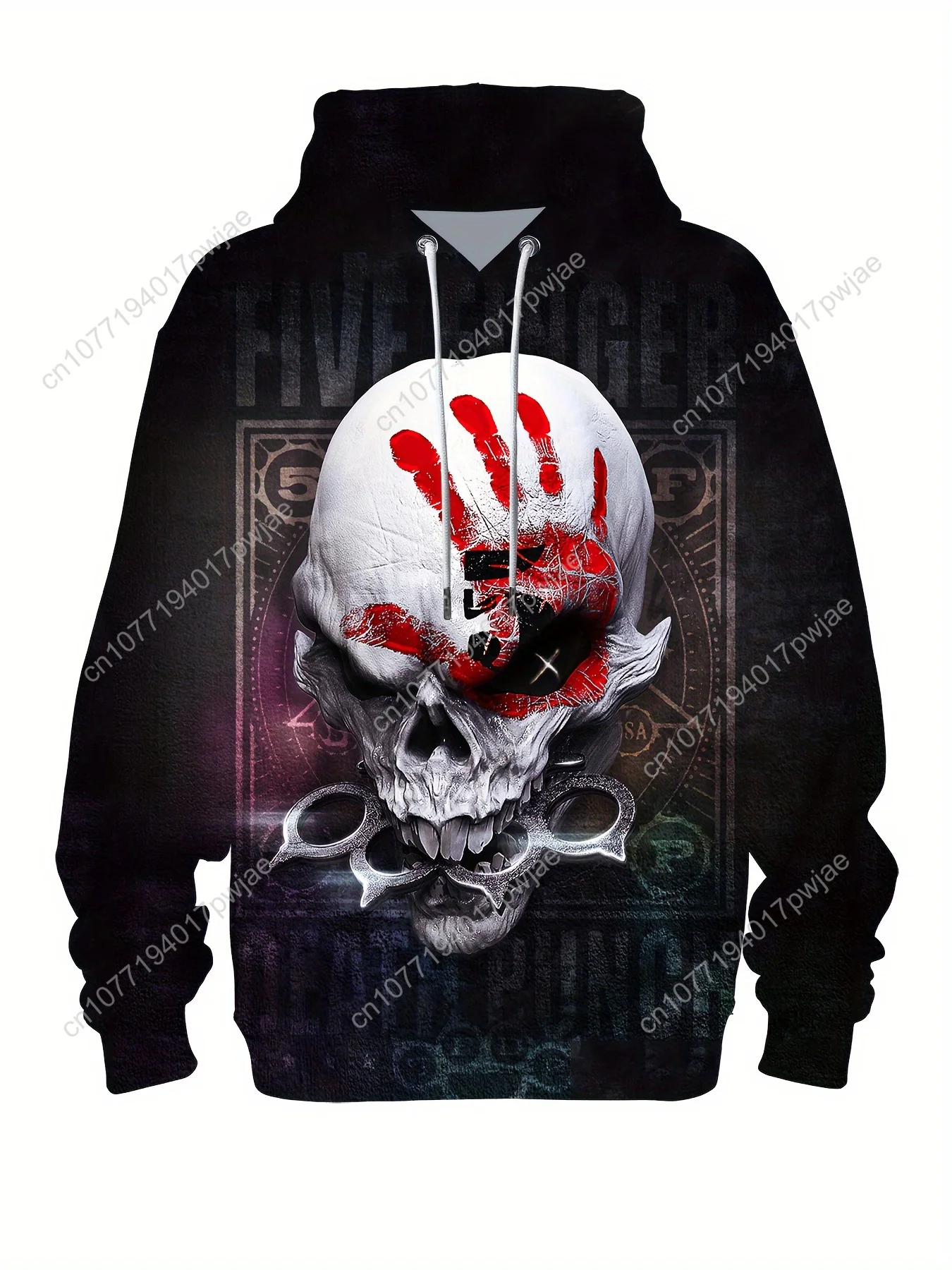 Felpa con cappuccio con stampa teschio 3D: design grafico audace per la moda maschile - Perfetta per l'autunno e la primavera - Disponibile in taglie grandi per alte
