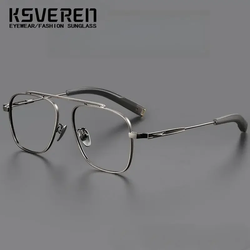 Fashion Anti Blue Light Reading Glasses Vintage Square Pure Titanium Eyewear Luxury Optical Prescription Glasses Frame For Men