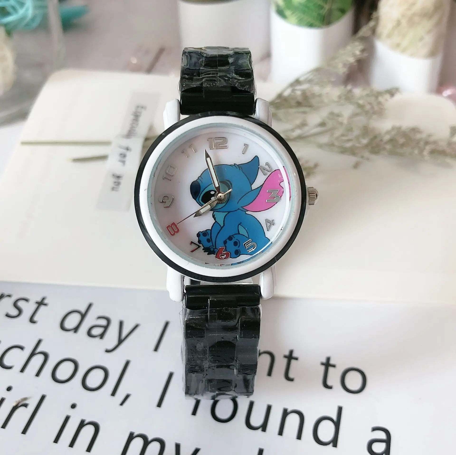 Fashion Disney Stitch Children Watches For Girls Women Cartoon animation Kids Quartz Clock Student Toys Gift reloj infantil