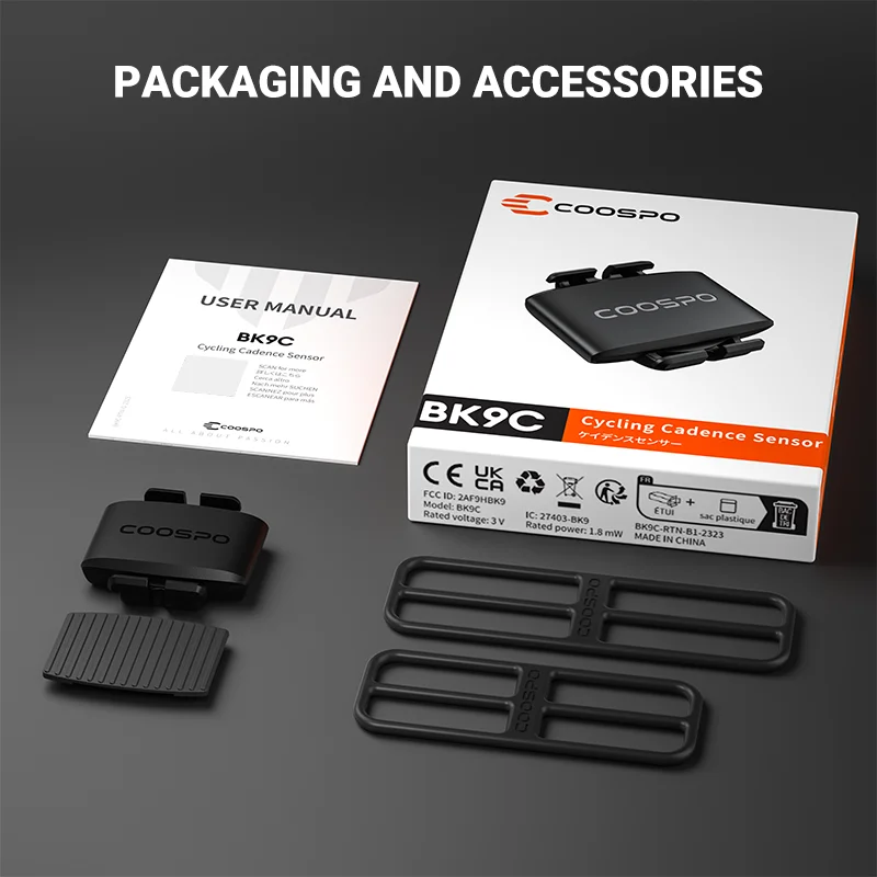 COOSPO إيقاع الدراجة/مستشعر السرعة وضع مزدوج بلوتوث 5.0 ANT + لـ Garmin Wahoo مستشعر سرعة إيقاع الكمبيوتر للدراجات