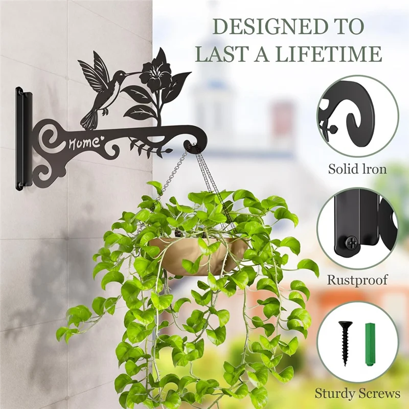 

【Favorite!】Metal Plant Hooks - Decorative Wall Hangers With Bird Design For Indoor & Outdoor Use - Hanging Brackets, Home Decor