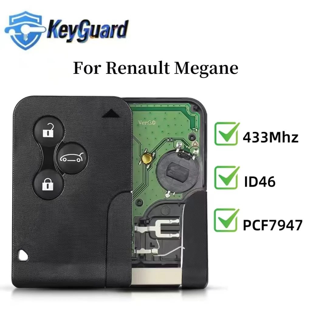 

Keyguard remote Car Key For Renault Clio Logan Megane 2 3 Scenic ID46 PCF7947 Chip Insert 2 Buttons 433Mhz