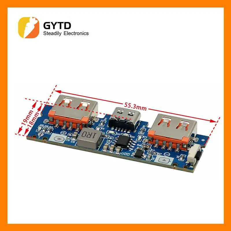 Micro/Type-C USB 5V 2.4A Dual USB 18650 Boost Battery Charger Board Mobile Power Bank Accessories For Phone DIY