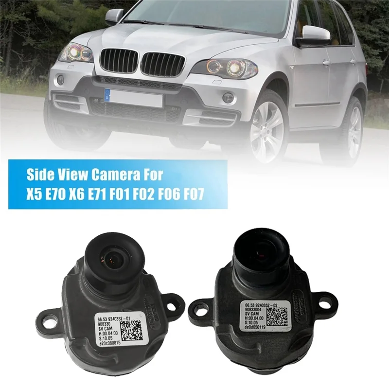 66539240352-02 Right Front Bumper Side View Backup Camera for BMW X5 E70 X6 E71 F01 F02 F06 F07 F10 F11 F12 2010-2019