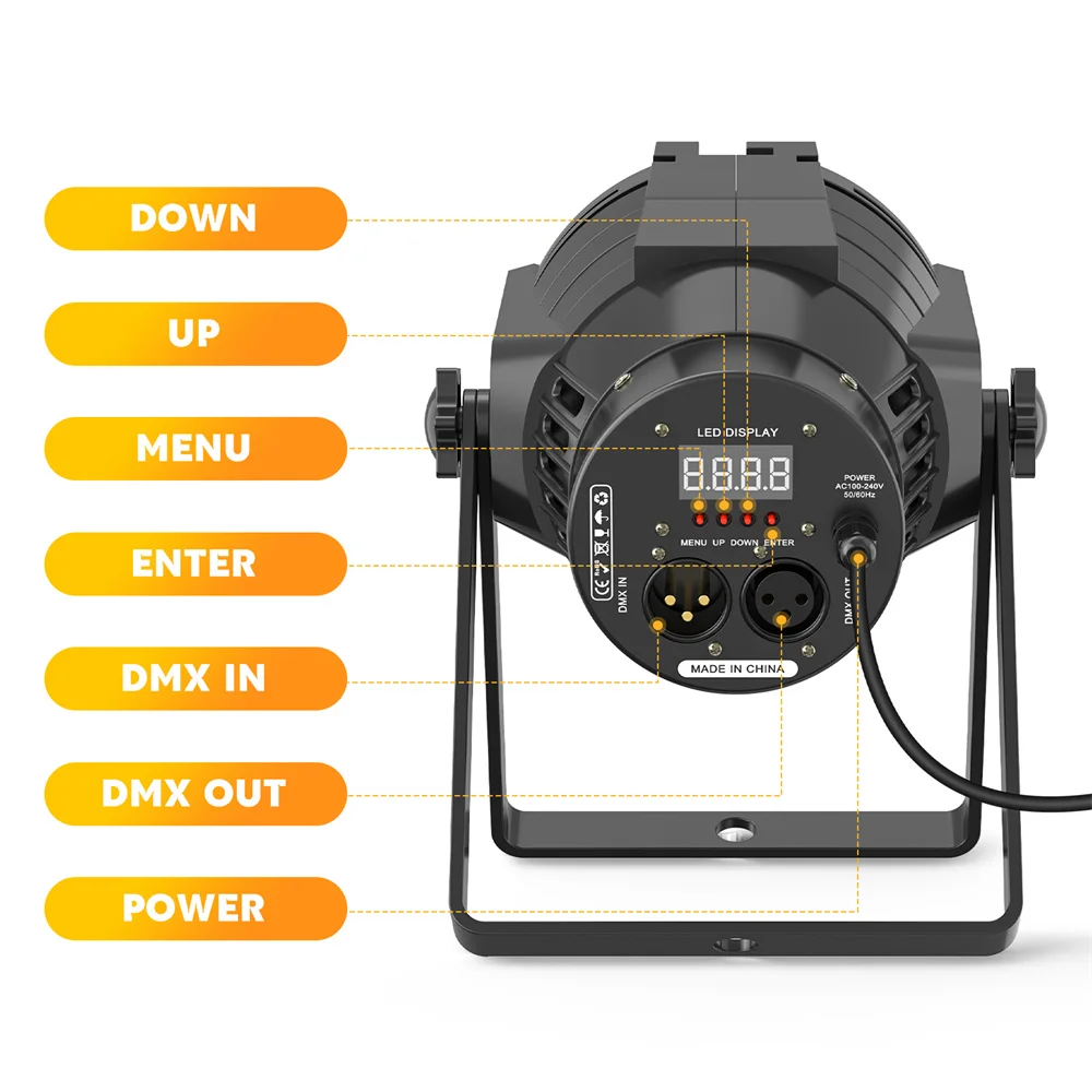 Imagem -06 - Yiflamefly-stage Effect Cob Led Show Light Par Light Controle de Voz para Casamento Theater Party Performance Dmx512 80w