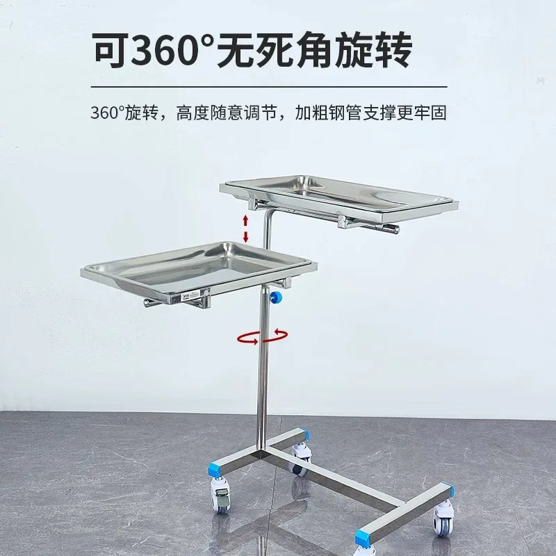 

Thickened Stainless Steel Medical Trolley Barber Shop Cart Hospital Surgery Tray Beauty Salon Auxiliary Cart