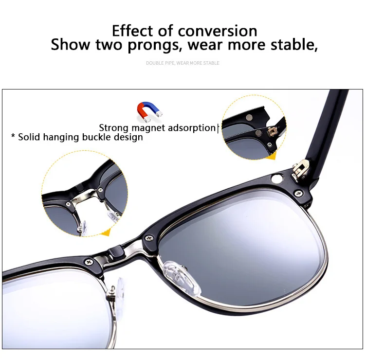 Lunettes De Soleil Polarisées à Clip SolarShield - Gris - Verres Polycarbonate - Unisexe