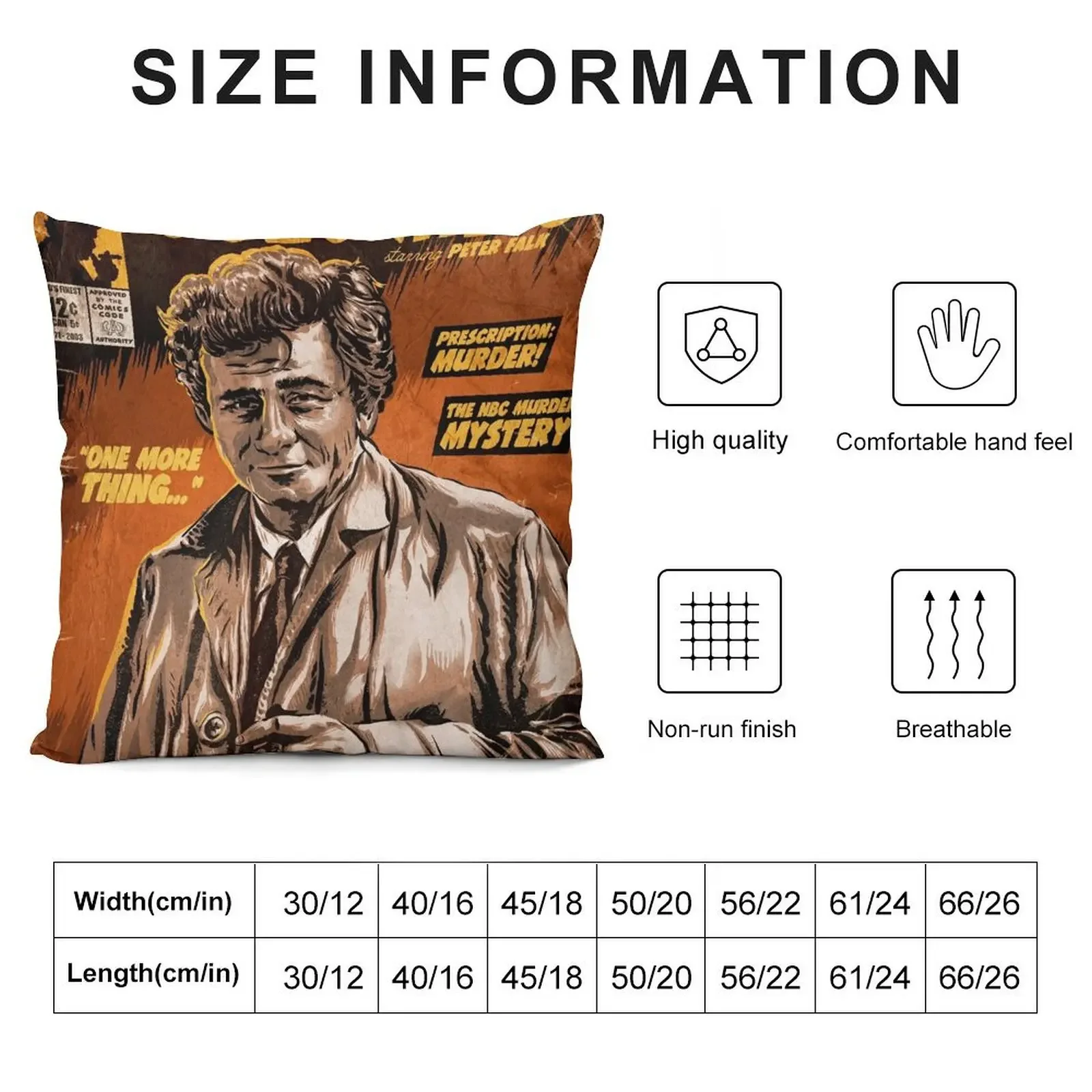 Columbo TV Show Comic Throw Pillow Cushions Home Decor Cushion Cover For Sofa pillow