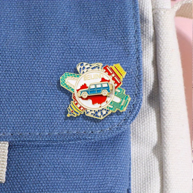 بروش تذكاري للجذب السياحي الصيني ، عش طائر تيانمين ، مكعب ماء ، إكسسوارات شعار ، ميدالية ، شعار #5