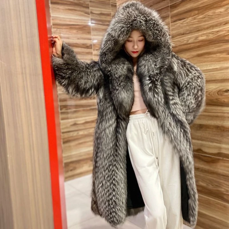 

Long Faux Fur Coat Women Autumn Winter Large Jacket Overcoat White Turn Down Collar Pockets Thick Coat Warm Jackets Maxi Coats