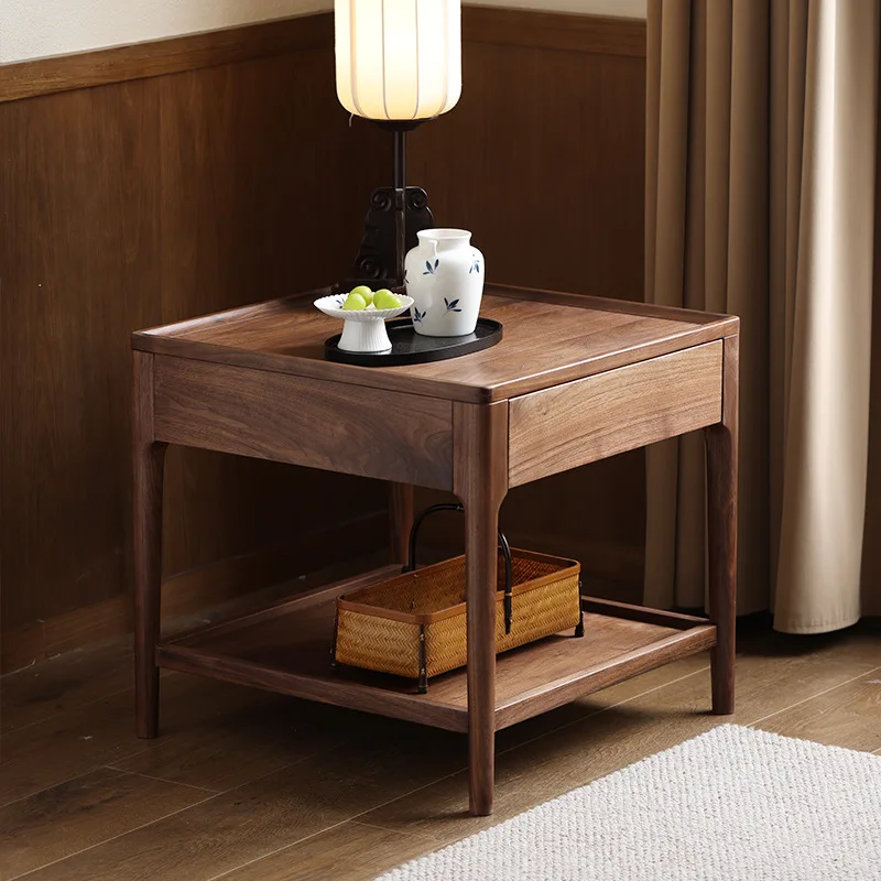 

side solid wood square coffee modern simple corner living room tea furniture