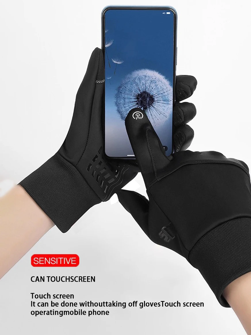 

Winter Outdoor Sports Motorcycle Riding Gloves Warm Touch Screen Gym Fitness Full Finger Knitted Magic Glove For Men Running