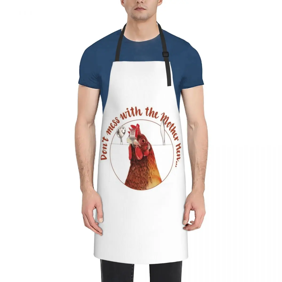 

Don't mess with the Mother Hen Apron Salon Women's Trim Cloth Apron