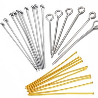 50pcs 100pcs Stainless Steel Flat Head Needle Round Head Needle Figure-9 Needle Beaded Eye Needle DIY Jewelry Accessories