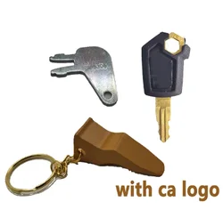 8H5306 5P8500 Excavator Heavy Equipment For Caterpilars Keychain F0002 Ignition Key With Bucket Key Chain