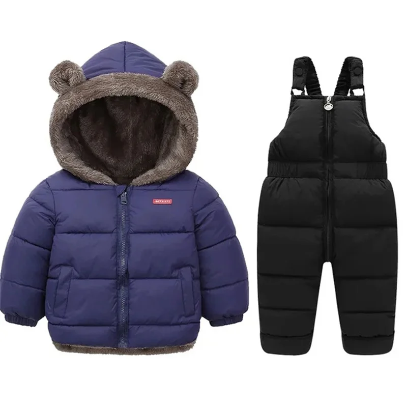 2024 Winter Children Clothing Sets Lamb Fleece Coats Down Pants Baby Thicken Warm 2Pcs New Boys Girls Fashion Casual Jackets