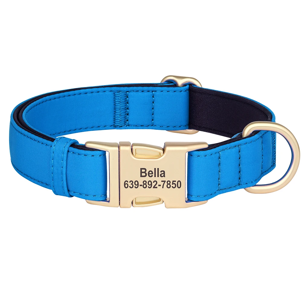 Gepersonaliseerde halsband Waterdichte nylon halsbanden Zacht gewatteerde huisdierketting Gratis gegraveerd voor kleine, middelgrote en grote honden Pitbull