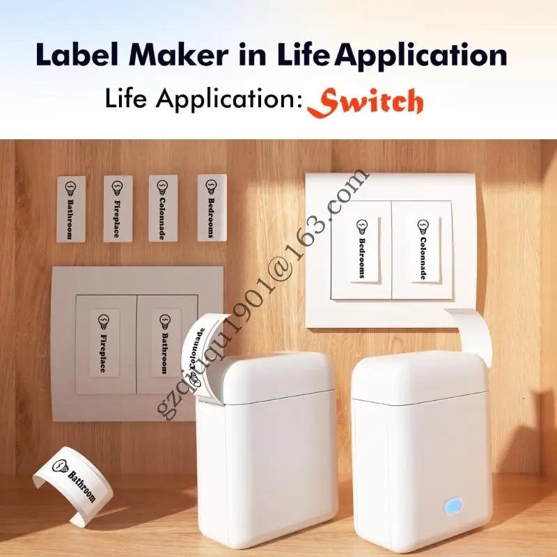 Portable Label Printer Label Maker Machine met tape voor het verzenden barcode Mailing en organisatie Taken .066A