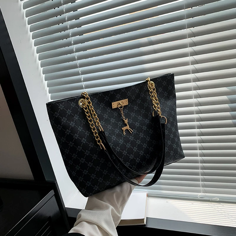Neue Presbyopia-Handtasche mit Textur, weichem Leder, großem Fassungsvermögen, Tragetasche für Damen mit hängenden Accessoires, Schultertasche – Detail 25