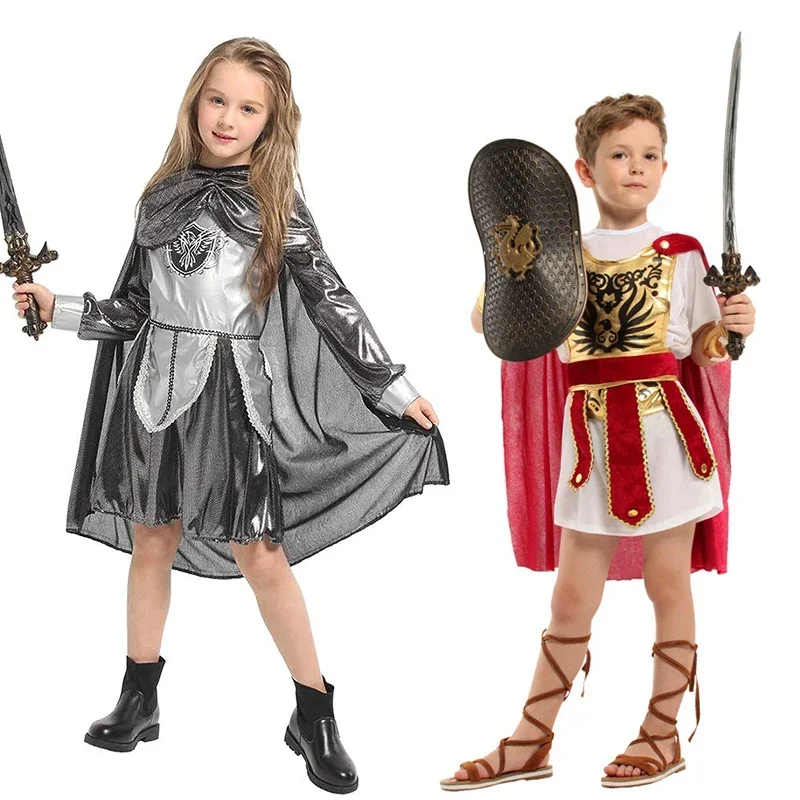 Medi Knight تأثيري زي للأطفال, المصارع, بطل, صبي, فتاة, هالوين, بوريم, كرنفال