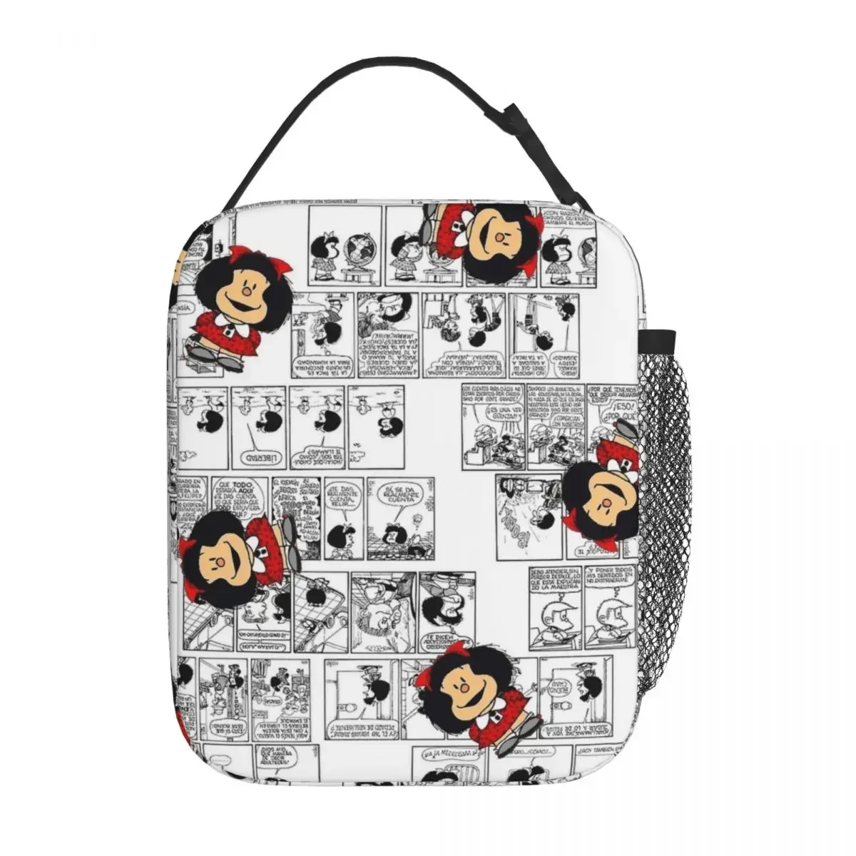 Mafalda Cartoon Insulated Lunch Bag Funny Comics Food Bag Portable Cooler Thermal Lunch Boxes For School Office