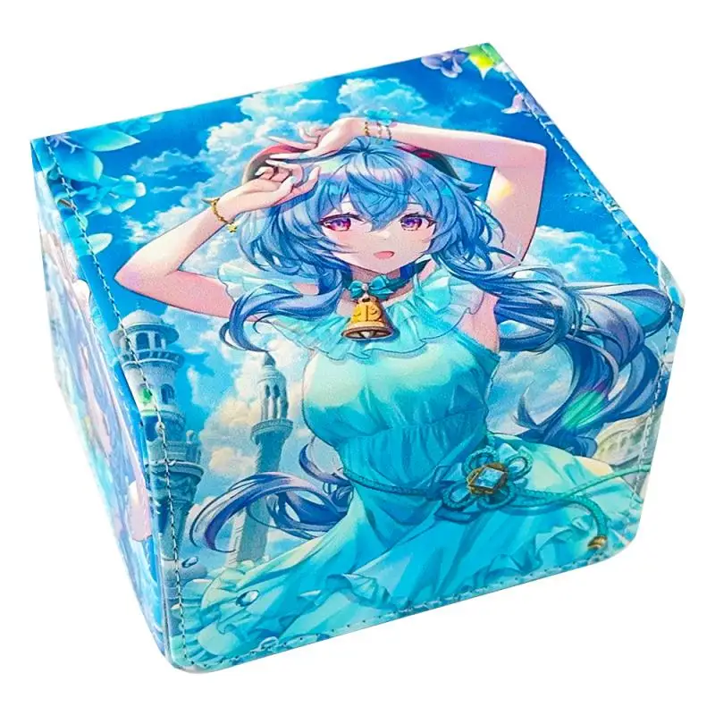 

Genshin Impact Ganyu DIY большой емкости кожаная коробка для карт WS DTCG утолщенная коробка для хранения карт коллекции аниме 11*9*8,5 мм