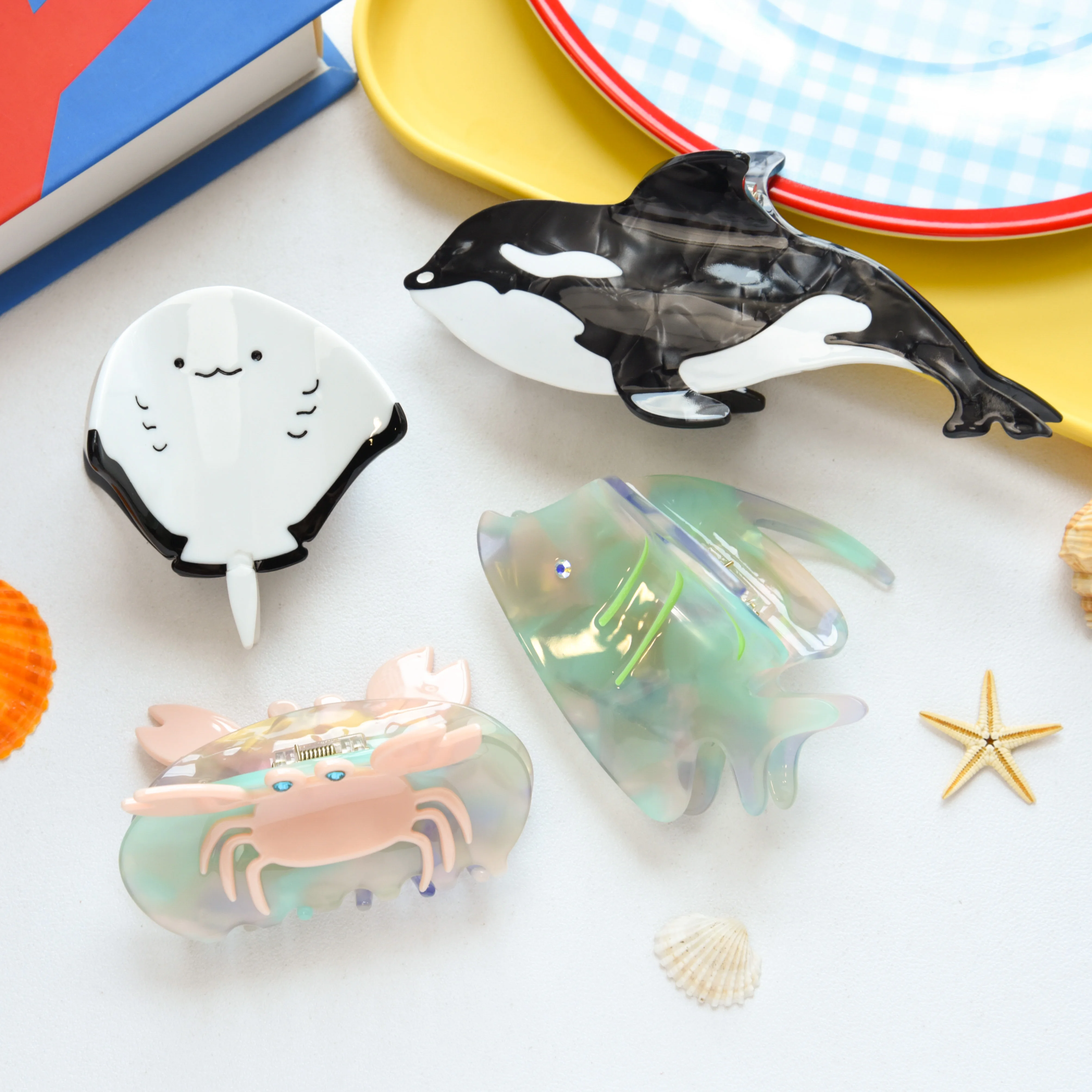 

YHJ Under The Sea Series Hair Claw Cute Marine Animals Acetate Hair Claw Clips Hair Accessories for Women Girls