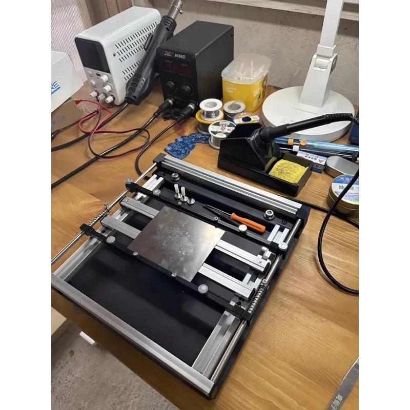 SMT Stencil Printer Manual Solder Paste Printing Machine 20x20cm Steel Stencil Workbench for PCB Assembly