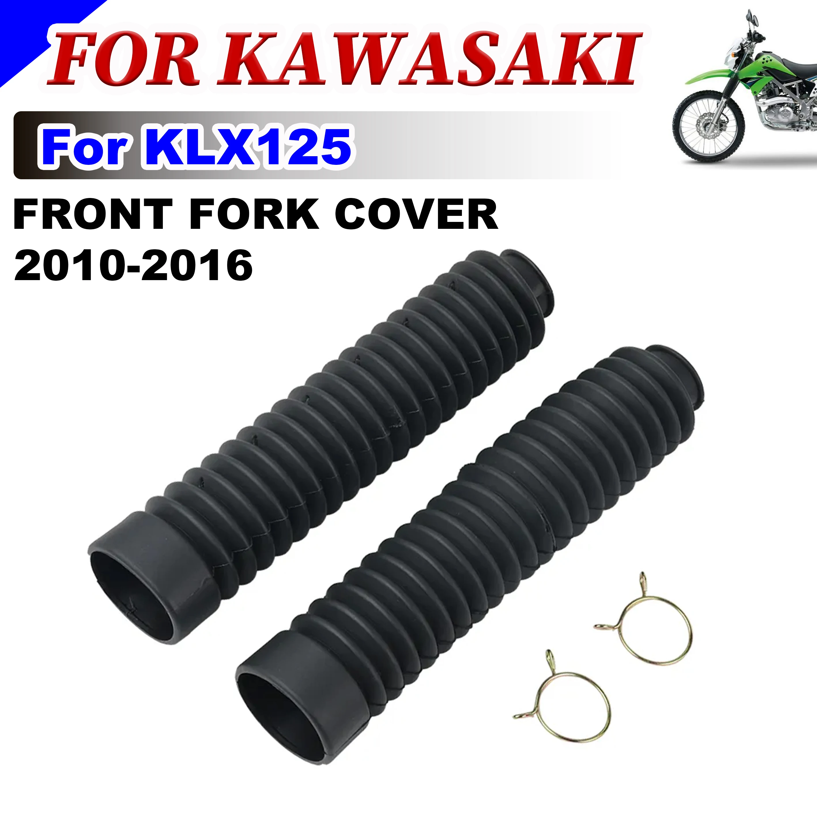 For Kawasaki KLX125 KLX 125 2010-2015 2016 Accessories Front Fork Rubber Cover Dust Jacket Shock Protector Kit Gaiters Pad Set