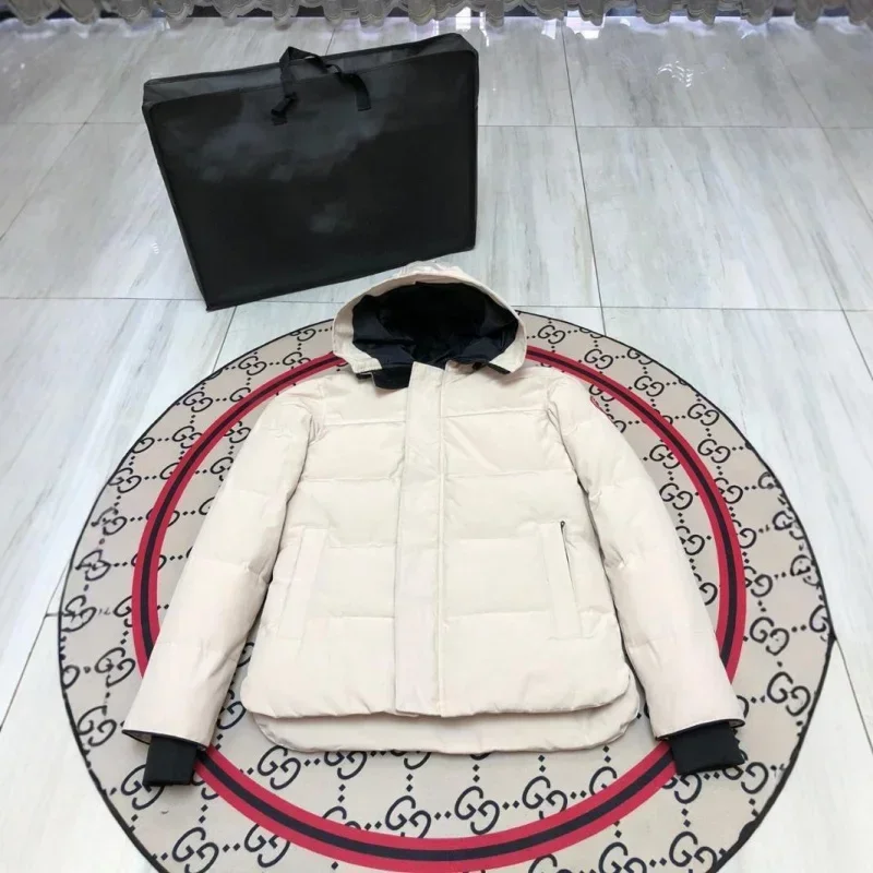 Cana * a Go * se chaqueta acolchada corta a prueba de viento de Color sólido invierno estilo corto grueso 90% chaqueta de plumas de ganso blanco abrigos de moda para mujer