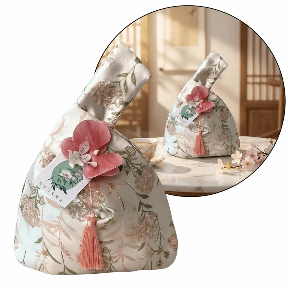 Portable Lightweight New Chinese Style Handbag Elegant Look Multifunctional Gift Bag Soft Texture Cosmetic Storage Bag