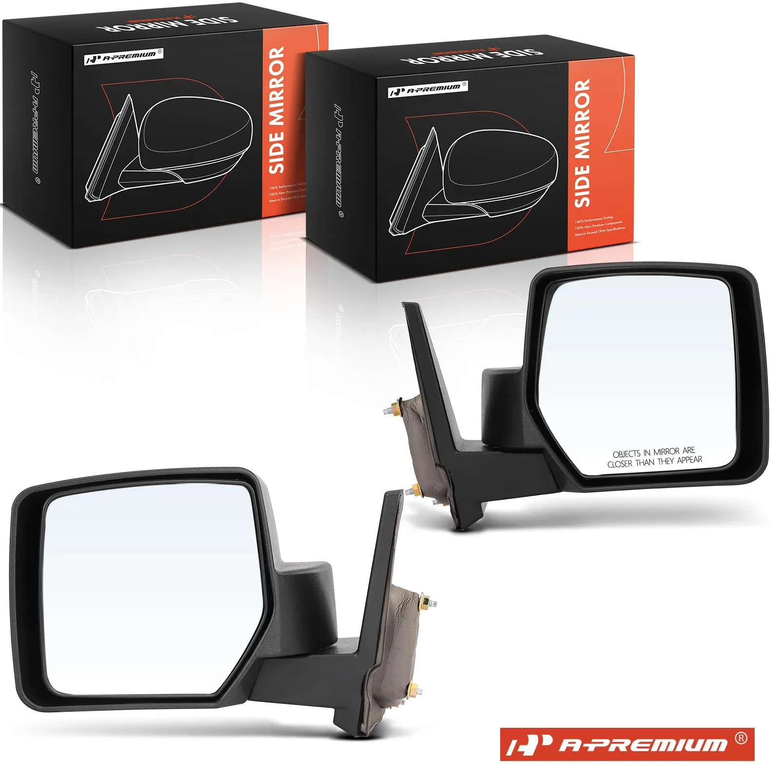 A-Premium Pair Manual Door Mirror for Jeep Patriot 2007-2017 Black