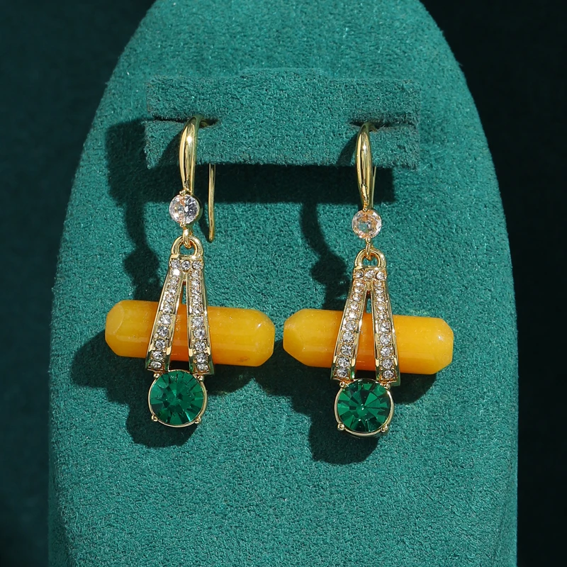 

Vintage Beeswax Yellow Drop Earrings Nature Stone Green Crystal Gold Color Jewelry For Anniversary Party Women New 2026 Trends