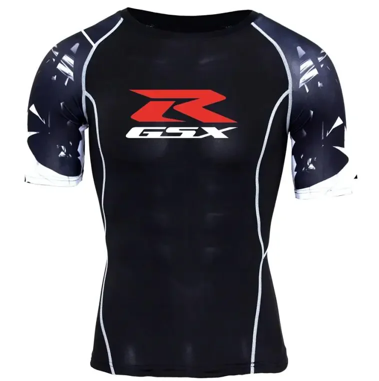 Suzuki GSXR GSX R3D impreso entusiasta de la motocicleta sudadera de manga corta con cuello redondo camiseta transpirable de secado rápido para hombres