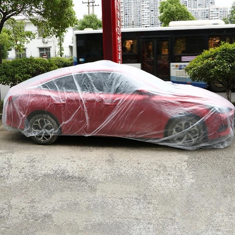 

Disposable Transparent Car Cover Universal PEVA Dustproof Scratch Auto Protector for Indoor Use Vehicle Exterior