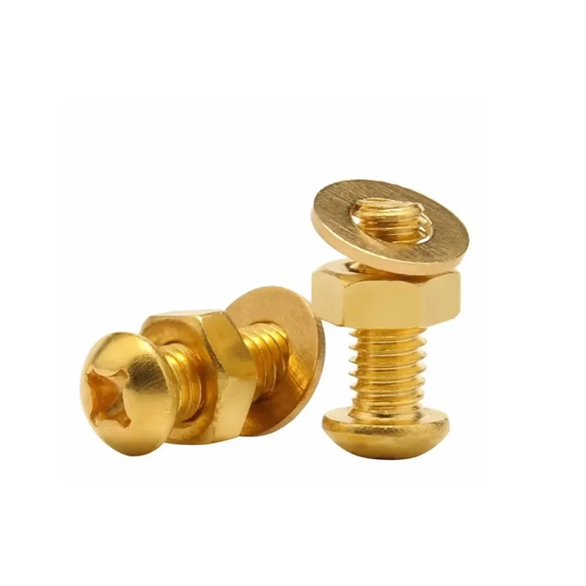Brass Round Head  Phillips  Screw And Nut Flat Washer Set M3M4M5M6M8