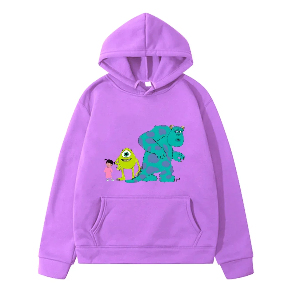 Monsters Inc Cartoon Hoodie Kids Harajuku Cartoon Sweatshirts Autumn Winter Fleece Long Sleeve Boys Girls Children\'s Clothing