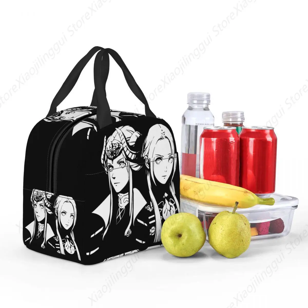 Edelgard Fire Emblem Three Houses Lunch Bag, Portable, Isotherme, Toile, Glacière, Jeux amusants, Thermique, Pique-nique, Voyage, Boîte à lunch