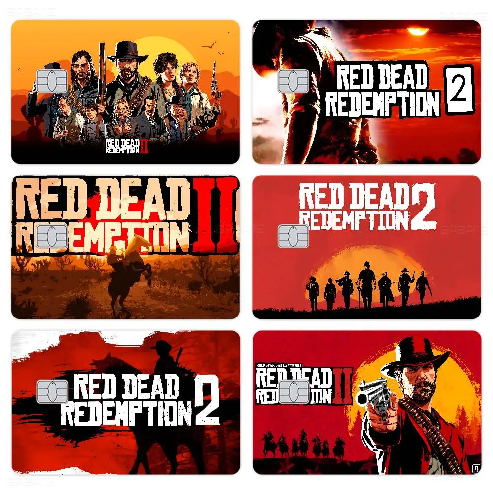 R-Red D-Dead R-Redemption 2 Stiker Film Sampul Depan Anime untuk Kartu Kredit Debit Chip Kecil Besar