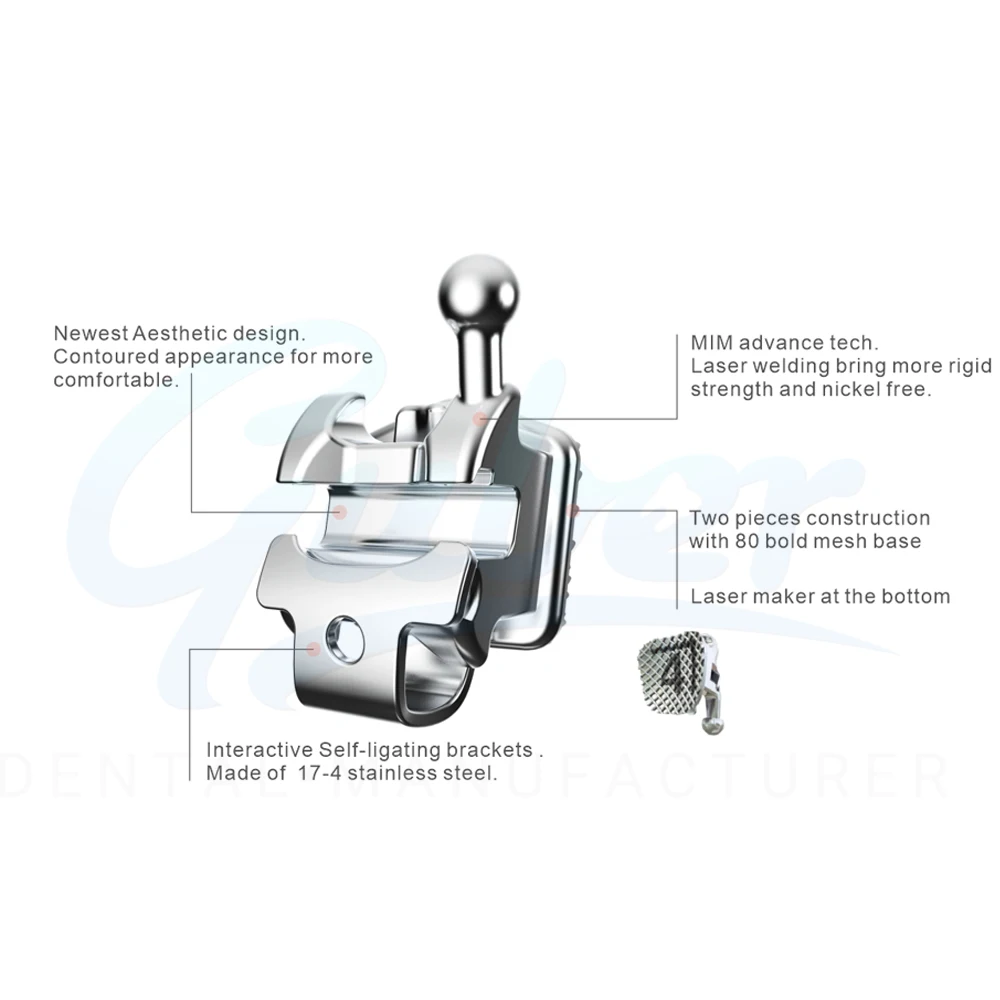 Other Equipments Products Orthodontics Metal Bracket Bondable Standard Roth 0.022 Self-ligating Braces